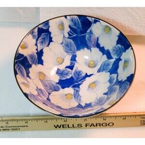 Vintage kiyohide fine china Hibiscus Flower Japanese bowl Is so beautiful gift